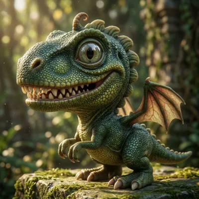 Child's drawing transformed into a photorealistic artwork with lifelike detail