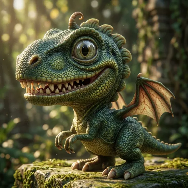 Child's drawing transformed into a photorealistic artwork with lifelike detail