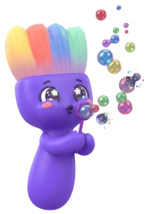 Sparky the mascot playing Pop the Bubbles