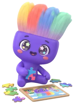Sparky the mascot playing Drawing Puzzles